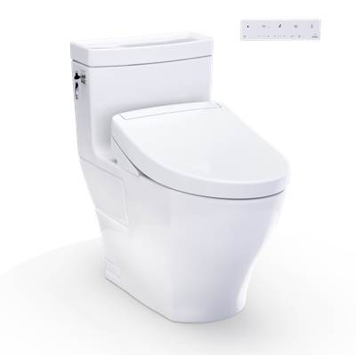 Toto MW6263446CEFG#01 - WASHLET+ Aimes One-Piece Elongated 1.28 GPF Toilet and WASHLET S5 Bidet Seat, Cotton White