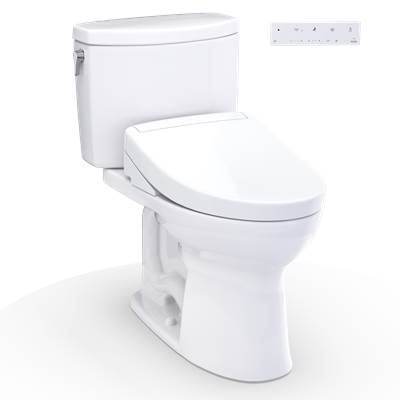 Toto MW4543446CUFG#01 - WASHLET+ Drake II 1G Two-Piece Elongated 1.0 GPF Toilet and WASHLET+ S5 Bidet Seat, Cotton White