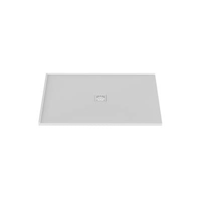 StoneTouch STSBCO4836L2WH - Waterproof 48X36 Shower Base - 2 Side Flange Left - Centered Drain