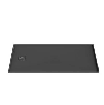StoneTouch STSBCO6032LDBK - Waterproof 60X32 Shower Base - 3 Side Flange - 8'' Left Drain