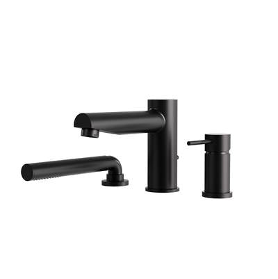 Aquabrass Xpress ABFB61N13EBK - 61N13 Volare 3 Pcs Deck Tub Filler With Handshower