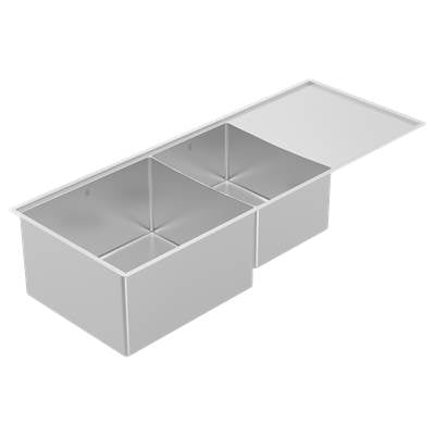 Zomodo SQC450DU - Double 60/40 Sink W/ Drainer (Reversible) + Accessories Kit