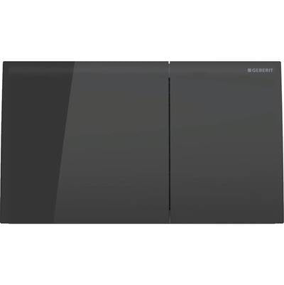 Geberit 115.622.SJ.1 - Geberit Sigma70 Actuator Plate, Square, Dual Flush: Button: Black / Glossy Glass, B=25Cm
