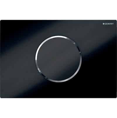 Geberit 115.908.KM.6 - Wc Flush Control With Electronic Flush Actuation, Battery Operation, Dual Flush, Sigma10 Actuator Plate, Automatic/Touchless Black, Bright Chrome