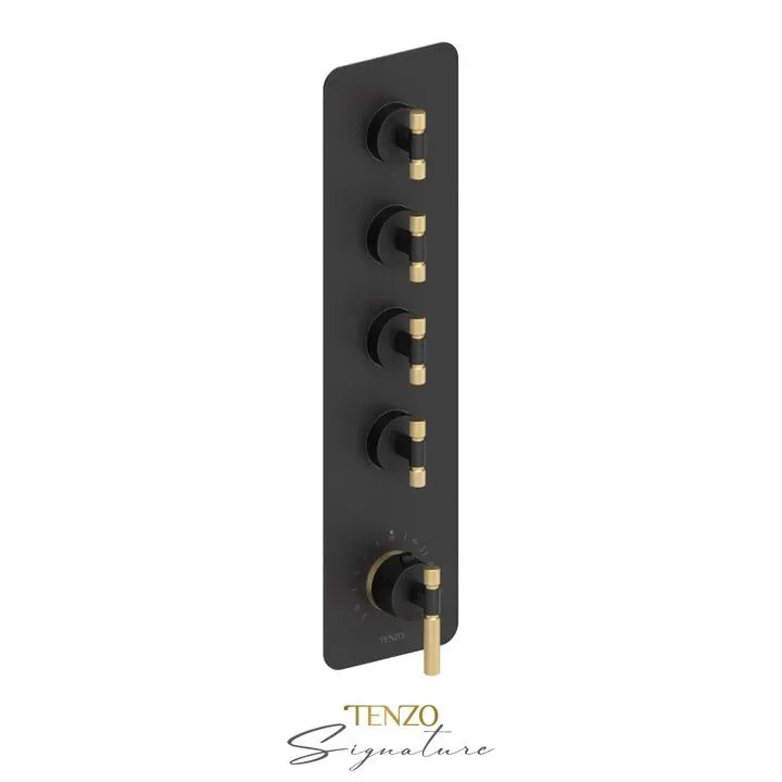 Tenzo BET44-F-MB-BG - Extenza Valve 4 Fcts Thermo Bellacio-F Matte Black/Brushed Gold