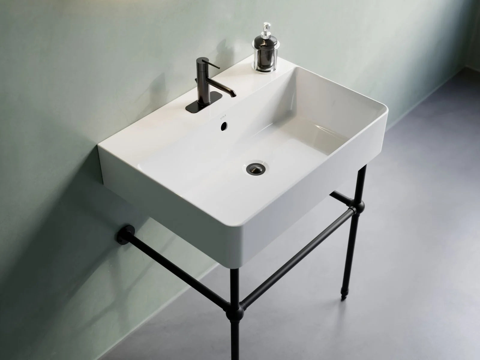 Cheviot 1296-WH-1/575-BK- NUO 2 Console Sink - FaucetExpress.ca