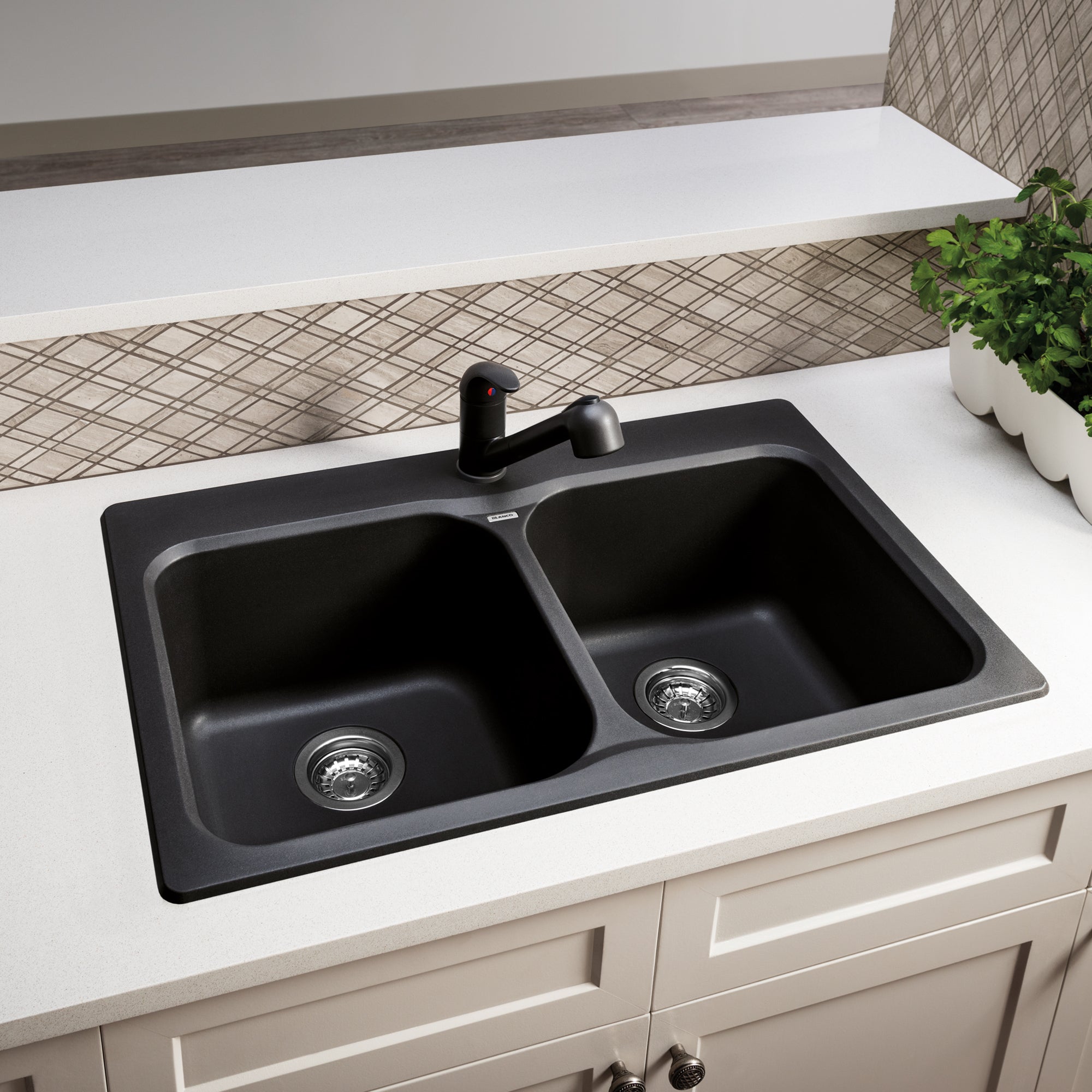 Blanco 400012- VISION 210 Drop-in Kitchen Sink, SILGRANIT®, Anthracite - FaucetExpress.ca