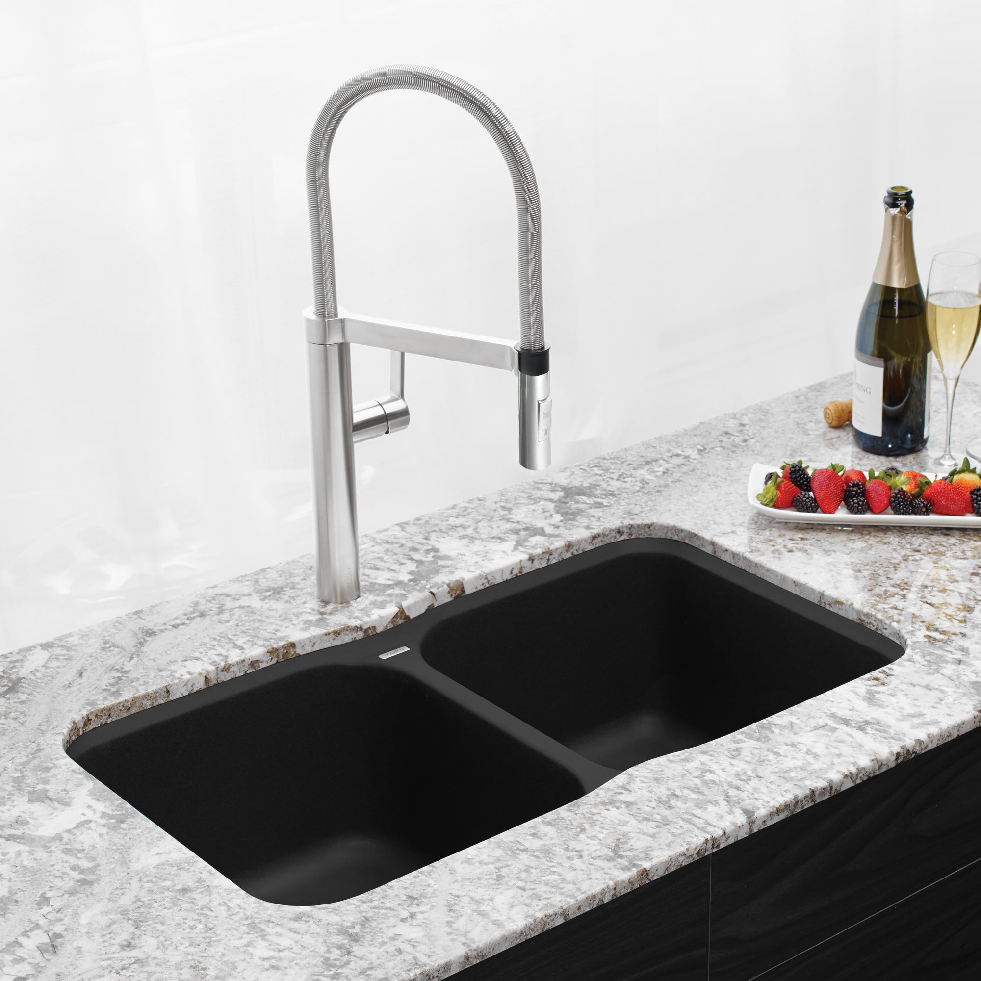 Blanco 400085- VISION U 2 Undermount Kitchen Sink, SILGRANIT®, Anthracite - FaucetExpress.ca