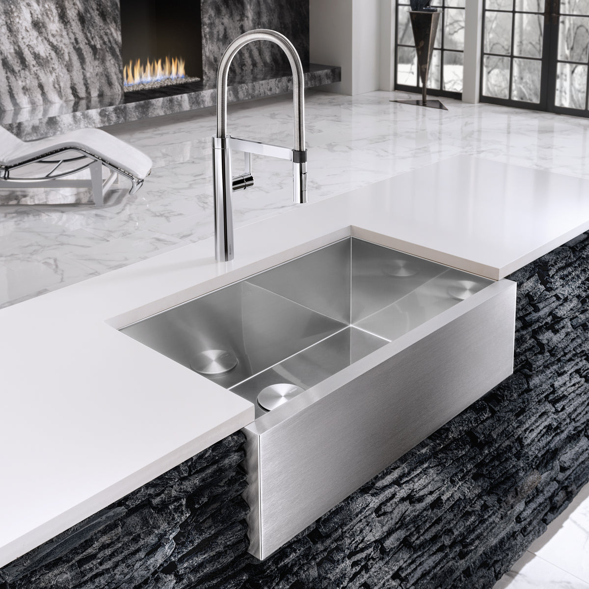 Blanco 400191- PRECISION U Super Single Farmhouse, STEELART® - FaucetExpress.ca