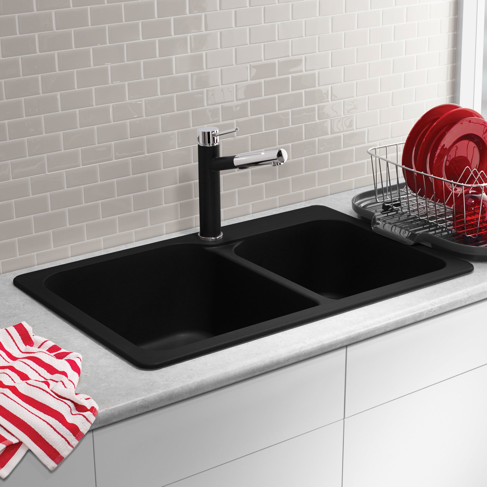 Blanco 401134- VISION 1 ¾ Drop-in Kitchen Sink, SILGRANIT®, Anthracite - FaucetExpress.ca