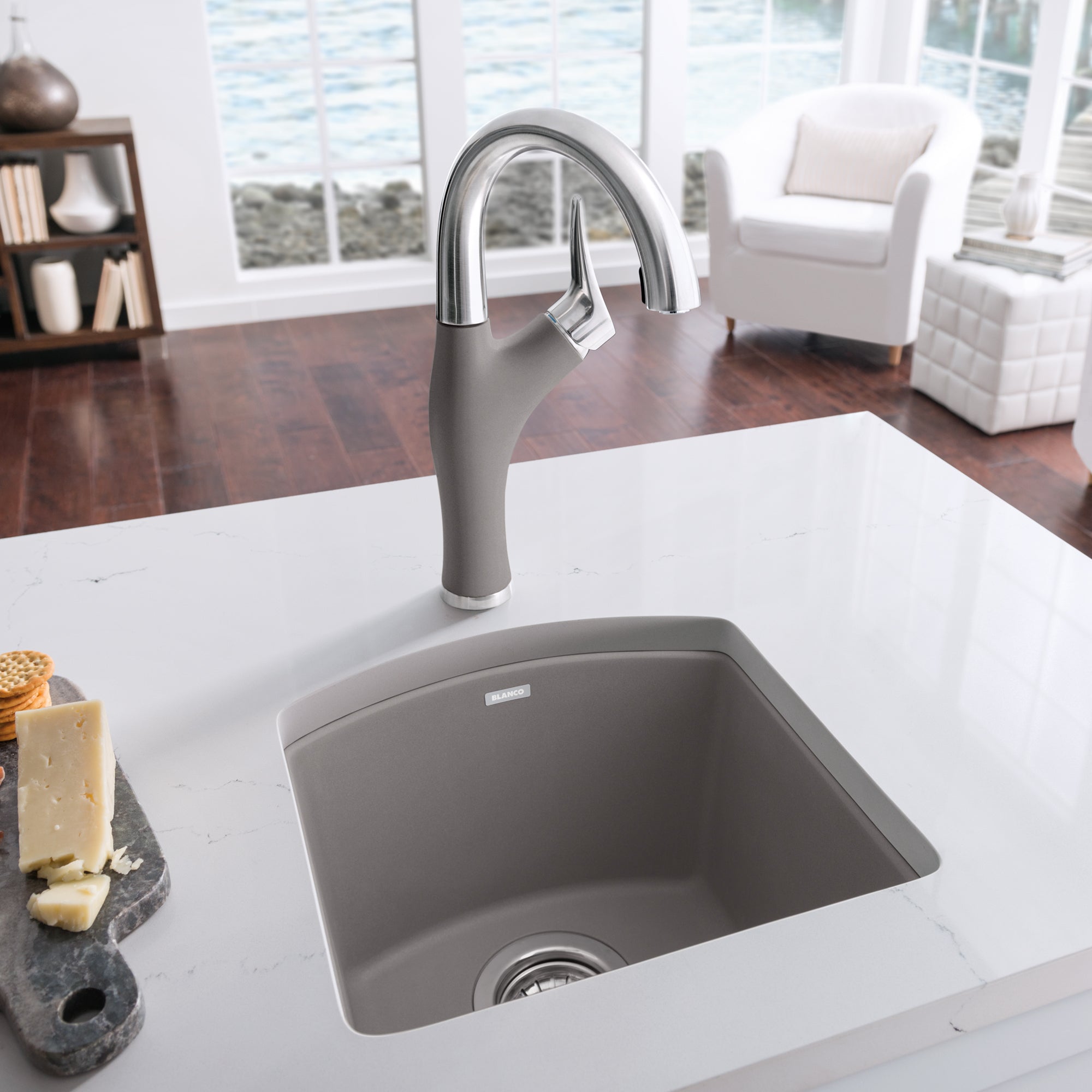 Blanco 401151- DIAMOND Mini Drop-in Bar/Prep Sink, SILGRANIT®, Truffle - FaucetExpress.ca