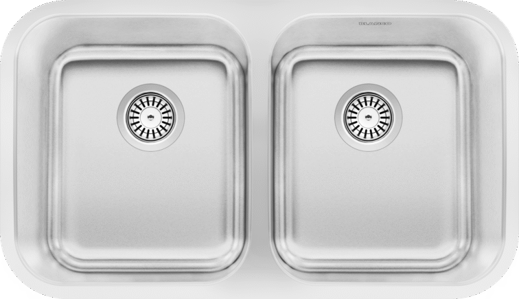 Blanco 401234 - Blanco Horizon U 2 Undermount Kitchen Sink, 2 Bowls, Stainless Steel - FaucetExpress.ca