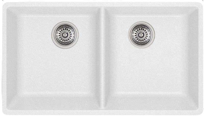Blanco 401269- Blanco Horizon U 2 Undermount Kitchen Sink, 2 Bowls, Granite, White - FaucetExpress.ca