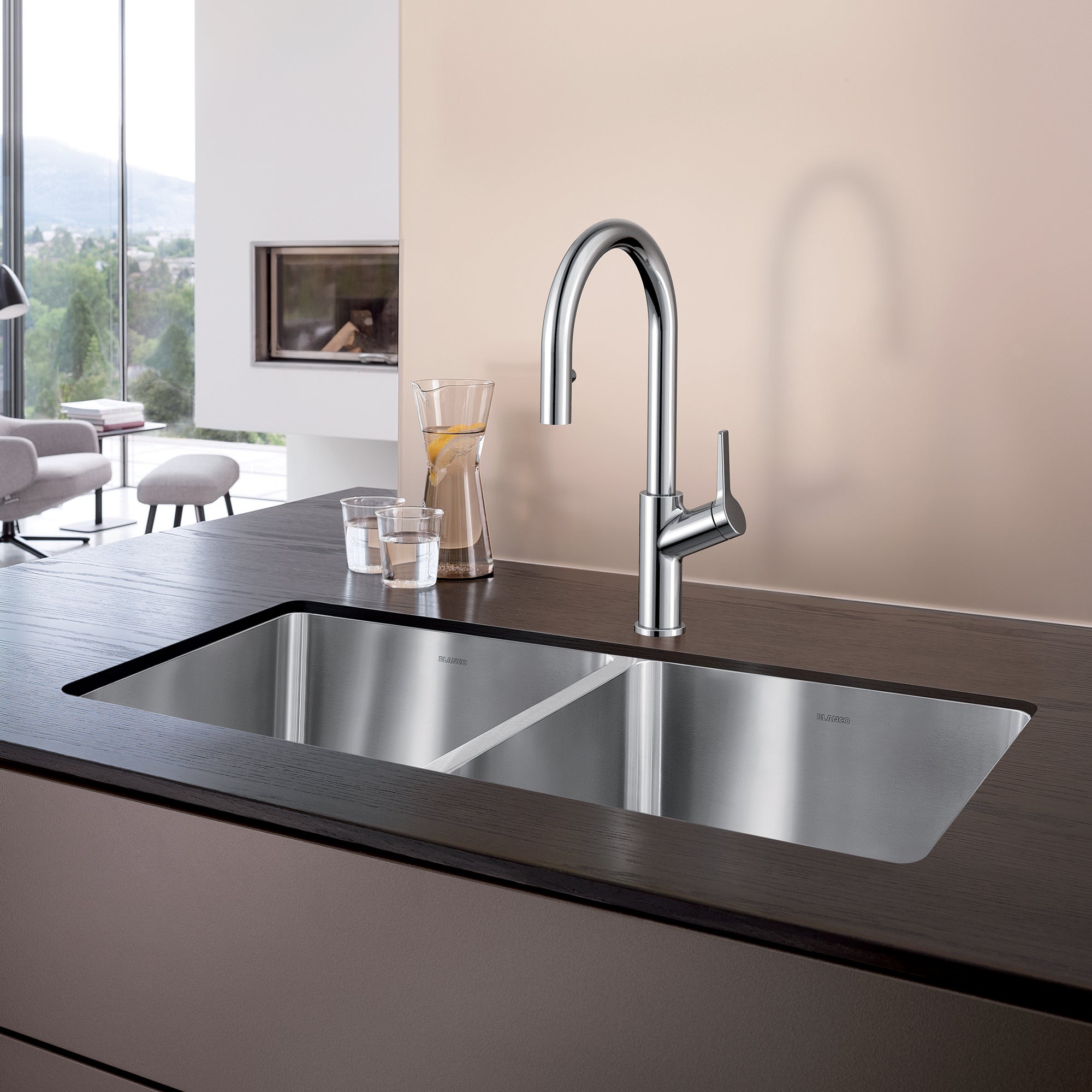 Blanco 401334- ANDANO U 2 Double Bowl Undermount Sink, Stainless Steel - FaucetExpress.ca