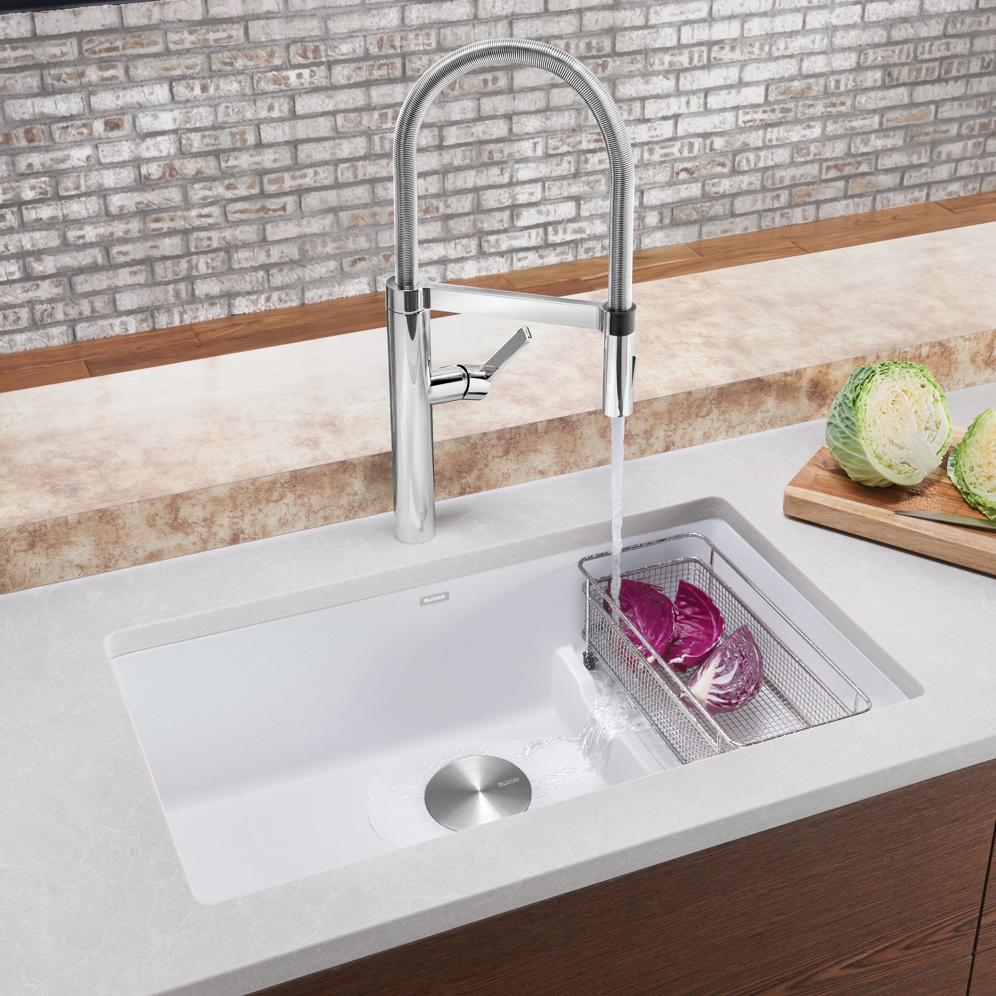Blanco 401482- PRECIS Cascade Undermount Kitchen Sink, SILGRANIT®, White - FaucetExpress.ca
