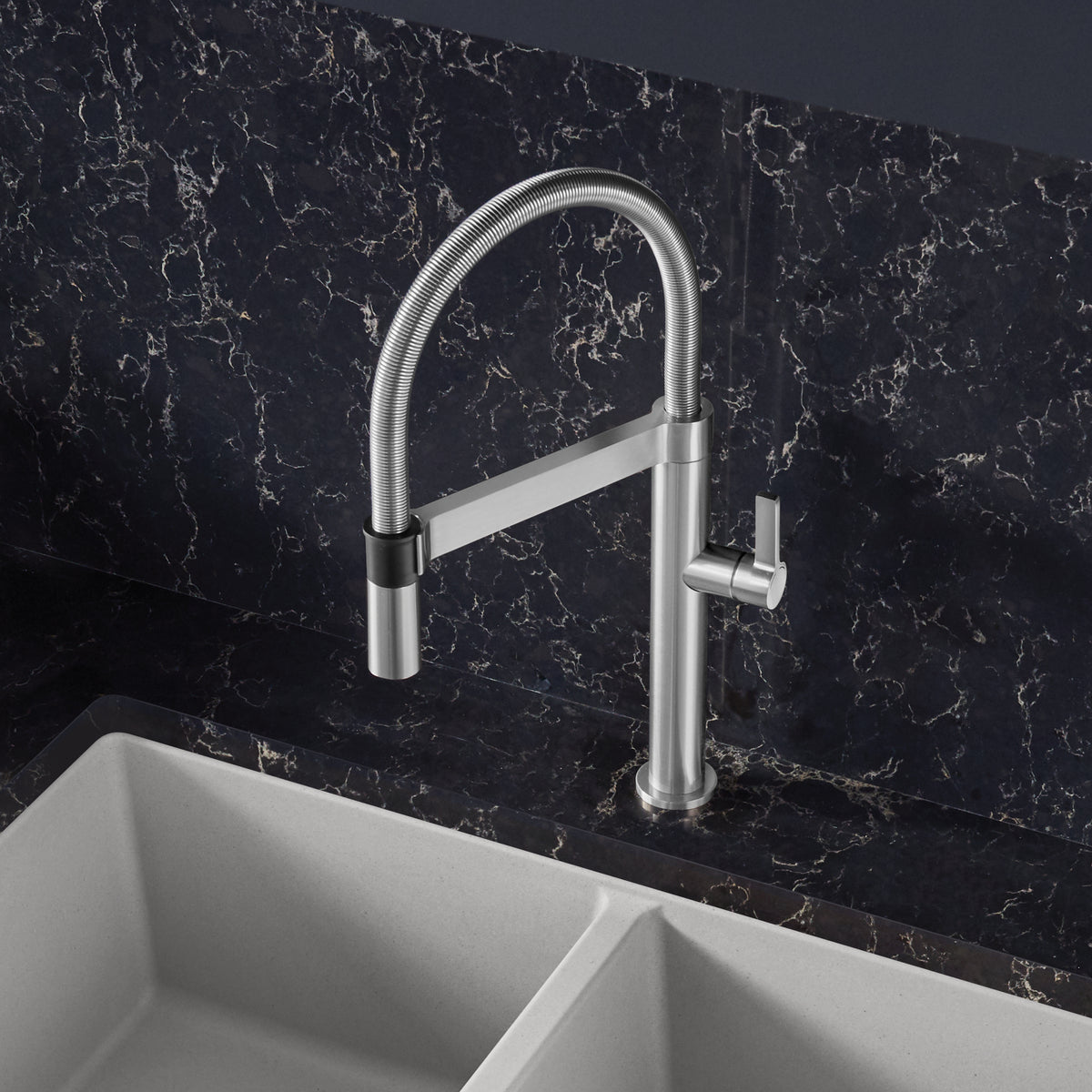 Blanco 401568- BLANCOCULINA Mini Pull-Down Kitchen Faucet, Classic Steel - FaucetExpress.ca