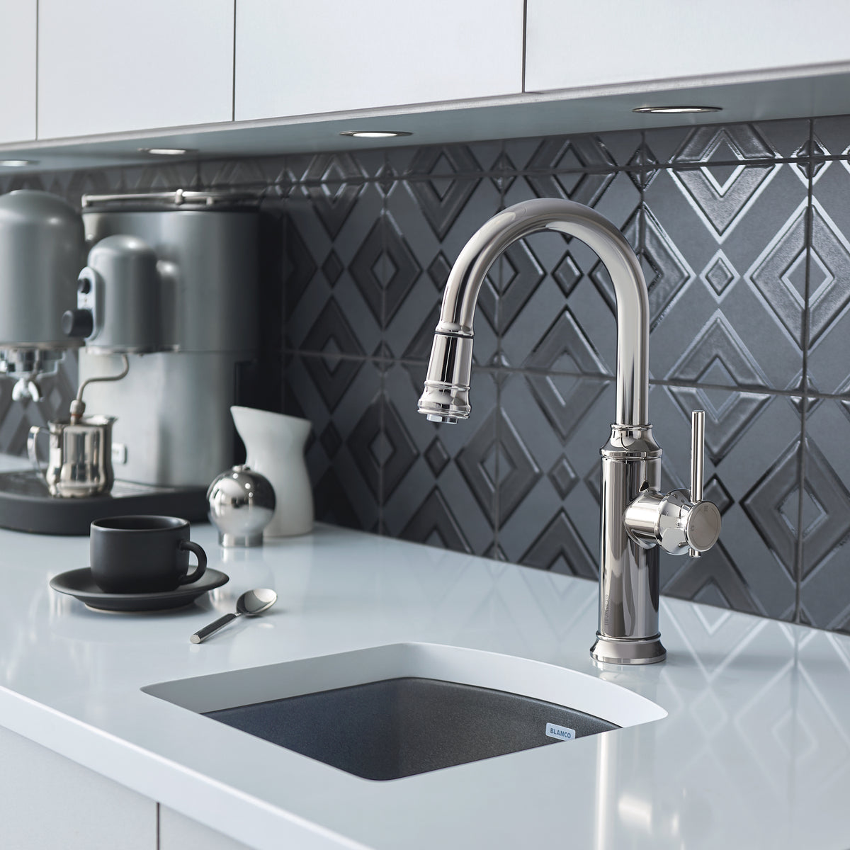 Blanco 401663- DIAMOND Mini Bar/Prep Sink, SILGRANIT, Metallic Gray - FaucetExpress.ca