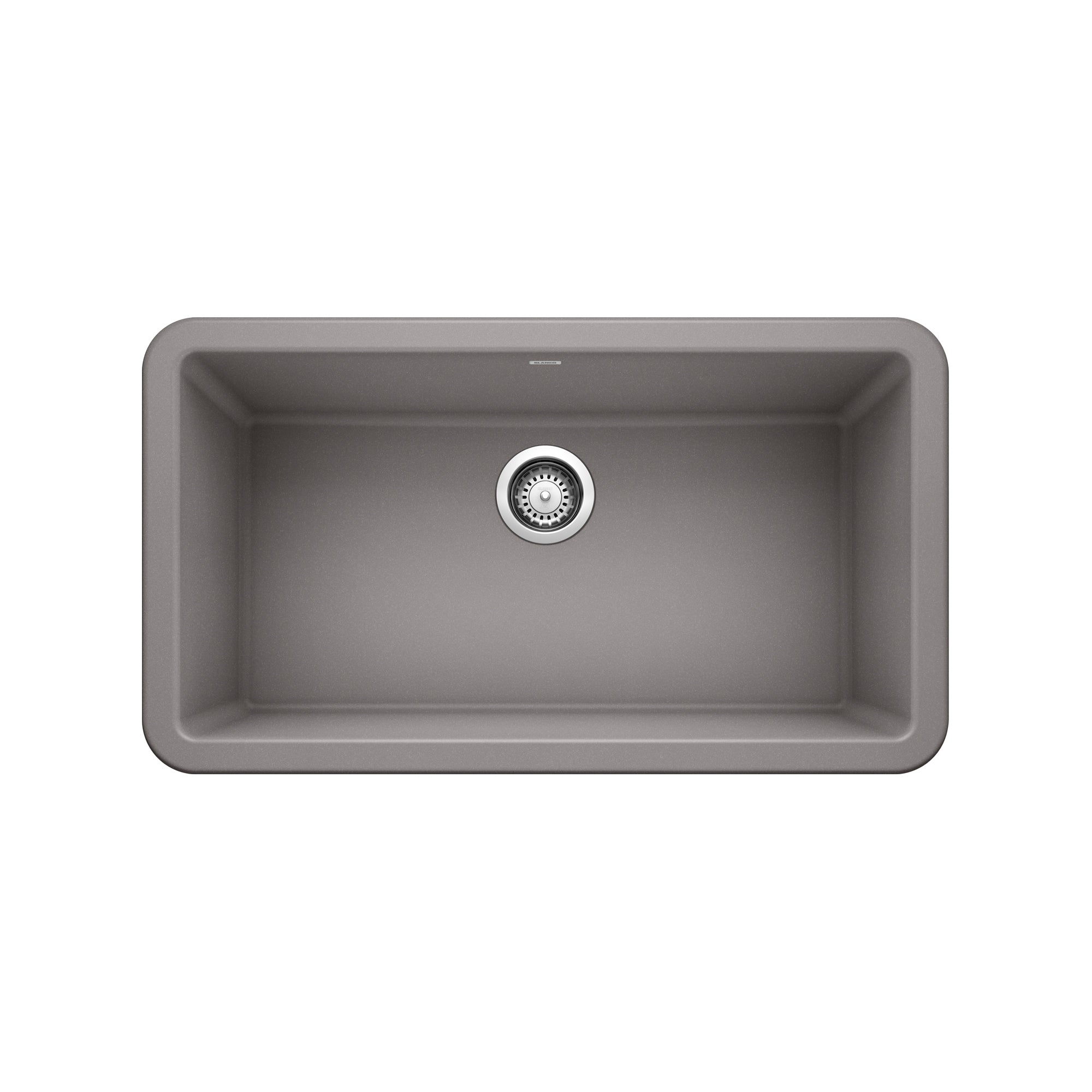 Blanco 401874- IKON 33 Farmhouse Kitchen Sink, SILGRANIT®, Metallic Gray - FaucetExpress.ca