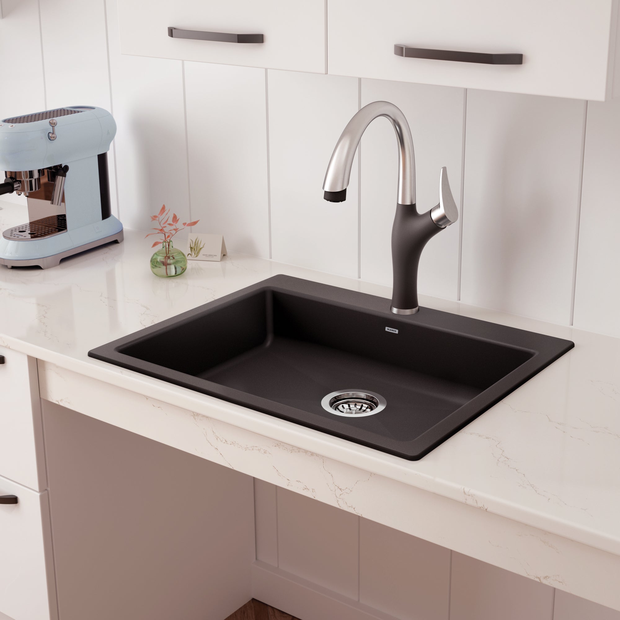 Blanco 402073- PRECIS Single 25 ADA/CSA Dual Mount, SILGRANIT, Anthracite - FaucetExpress.ca