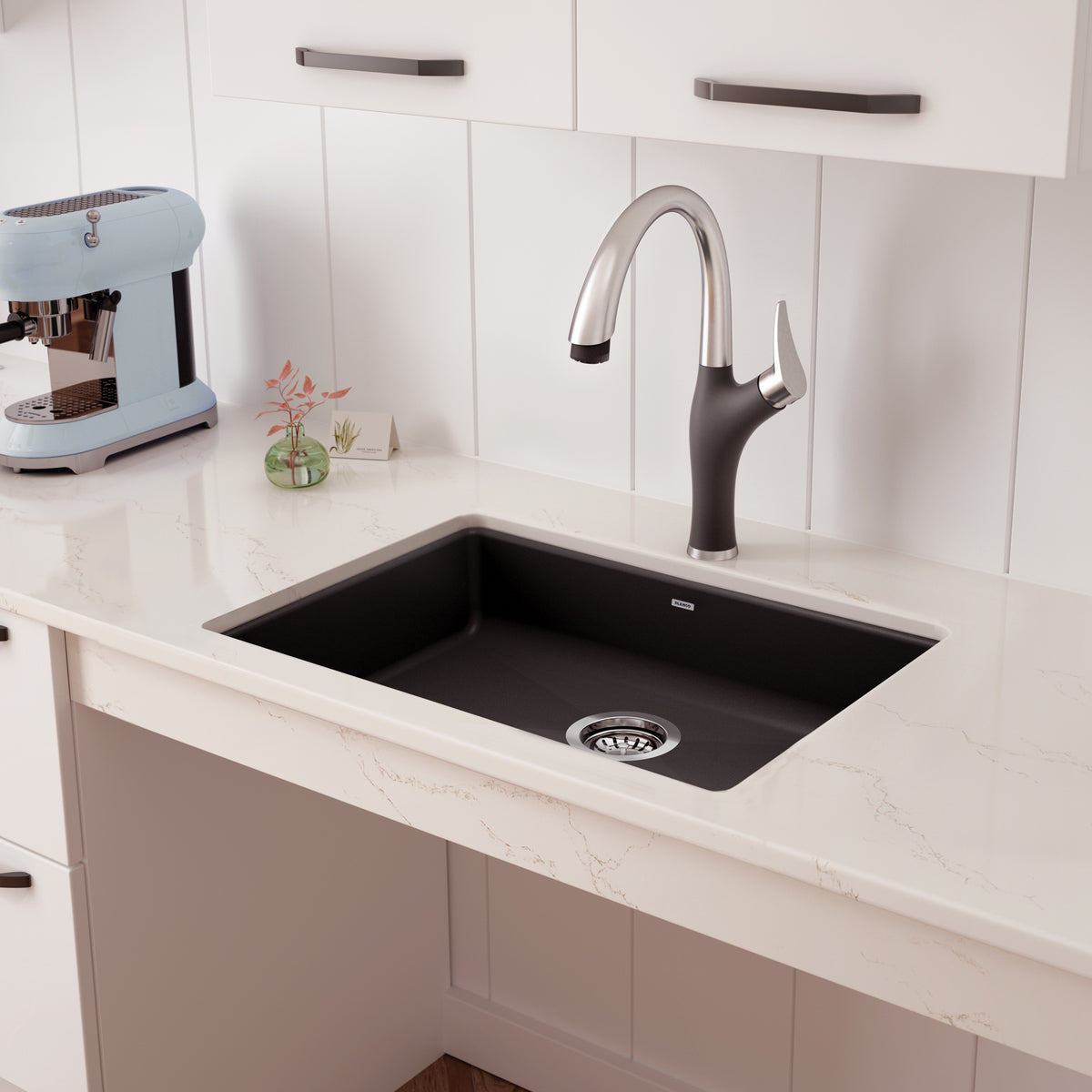 Blanco 402073- PRECIS Single 25 ADA/CSA Dual Mount, SILGRANIT, Anthracite - FaucetExpress.ca