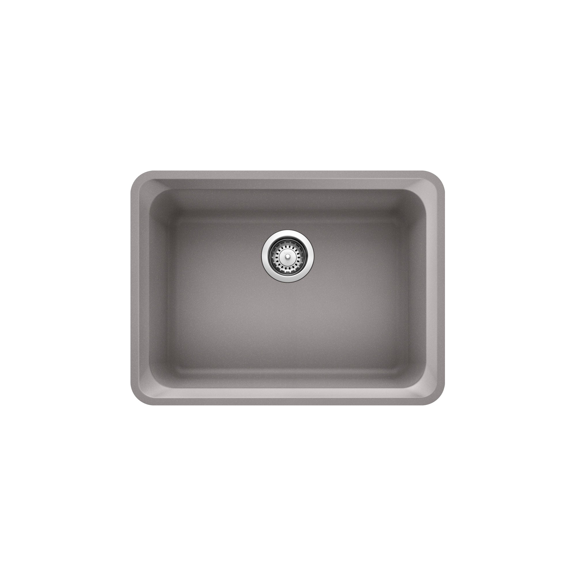 Blanco 402098- VISION U 1 Undermount Sink, SILGRANIT, Metallic Gray - FaucetExpress.ca