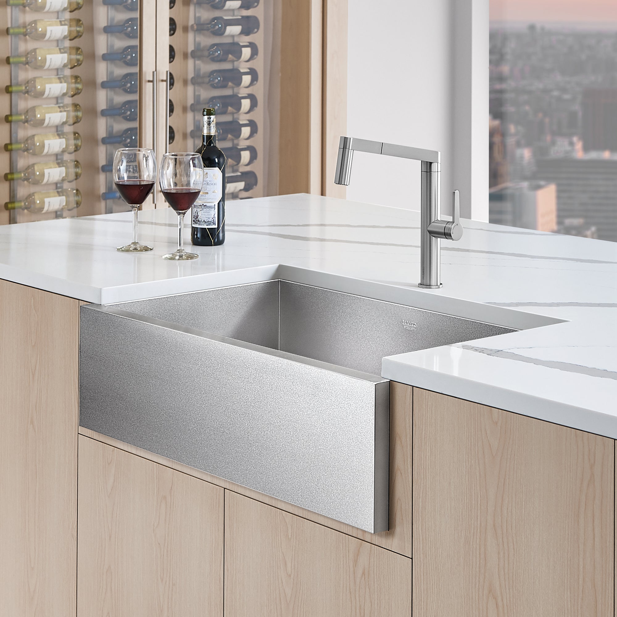 Blanco 402122- PRECISION Durinox Farmhouse Kitchen Sink, STEELART - FaucetExpress.ca