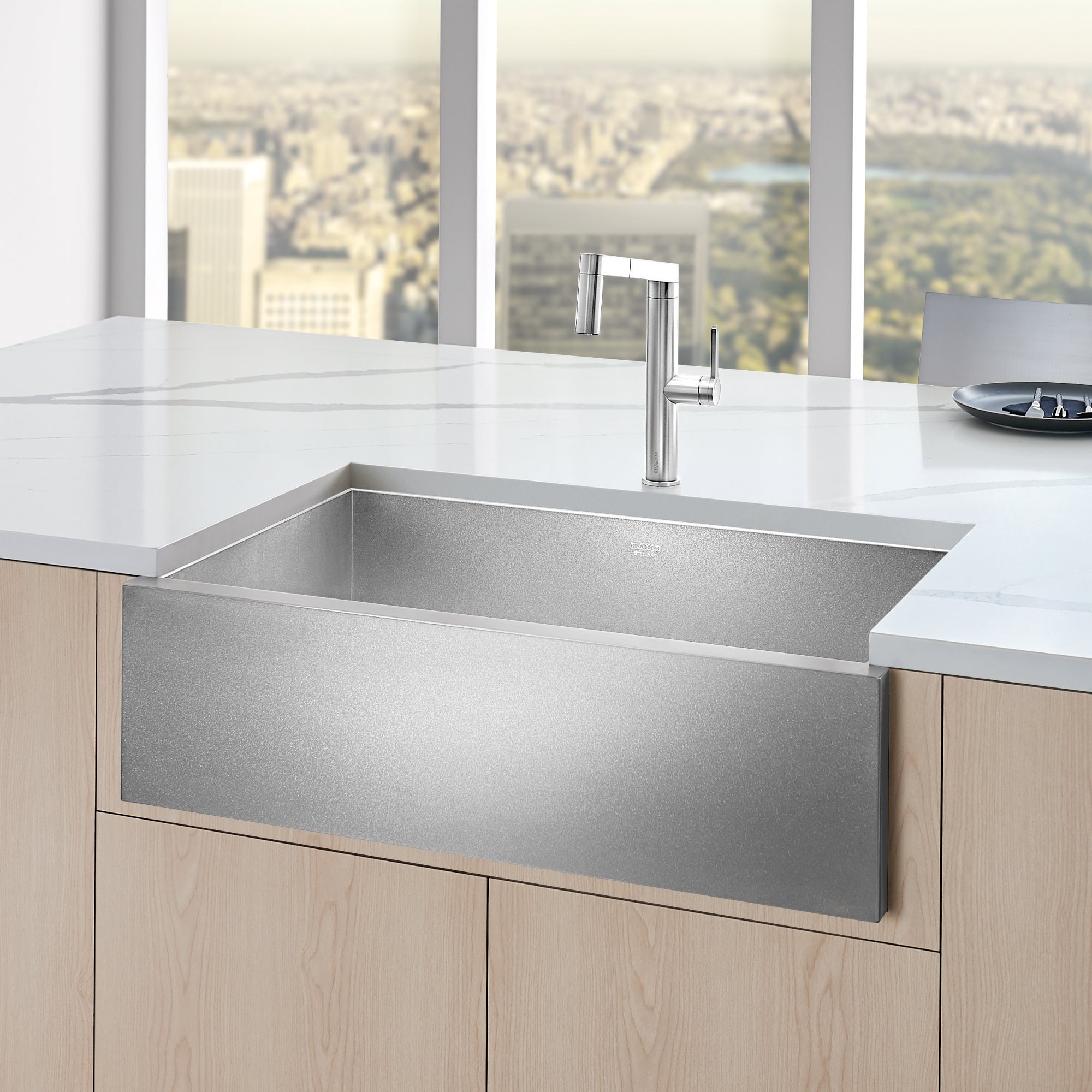 Blanco 402122- PRECISION Durinox Farmhouse Kitchen Sink, STEELART - FaucetExpress.ca