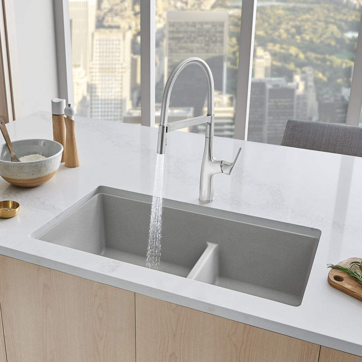 Blanco 402264- Precis U 1  LD, Undermount Sink, Silgranit Concrete Gray - FaucetExpress.ca