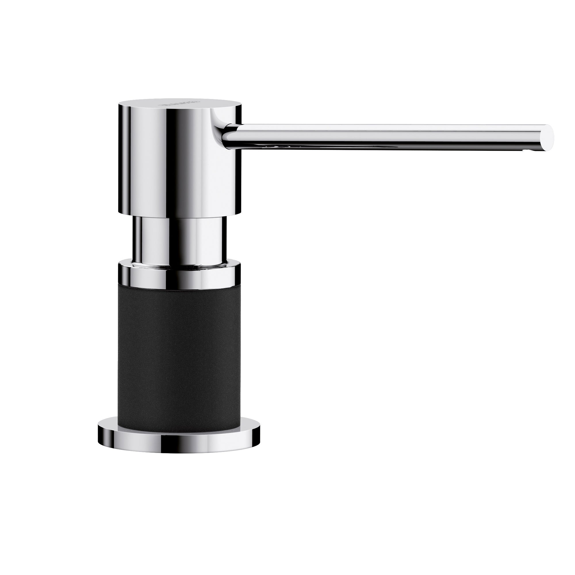Blanco 402574- LATO Soap Dispenser, Chrome/Coal Black, (300 ml) 10 fl oz. - FaucetExpress.ca