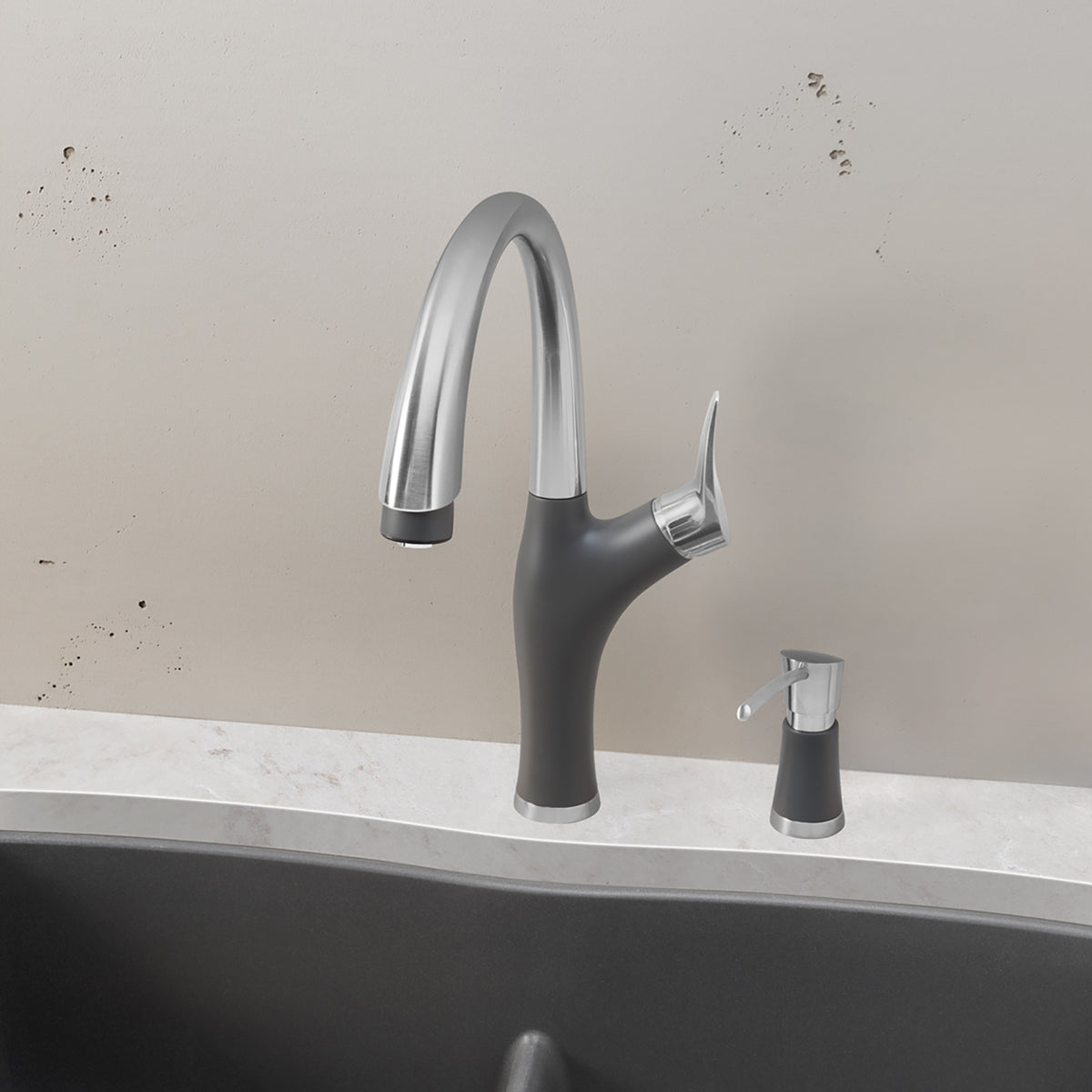 Blanco 442033- Artona Pull Down 1.5 Gpm, Pvd Steel / Cinder - FaucetExpress.ca