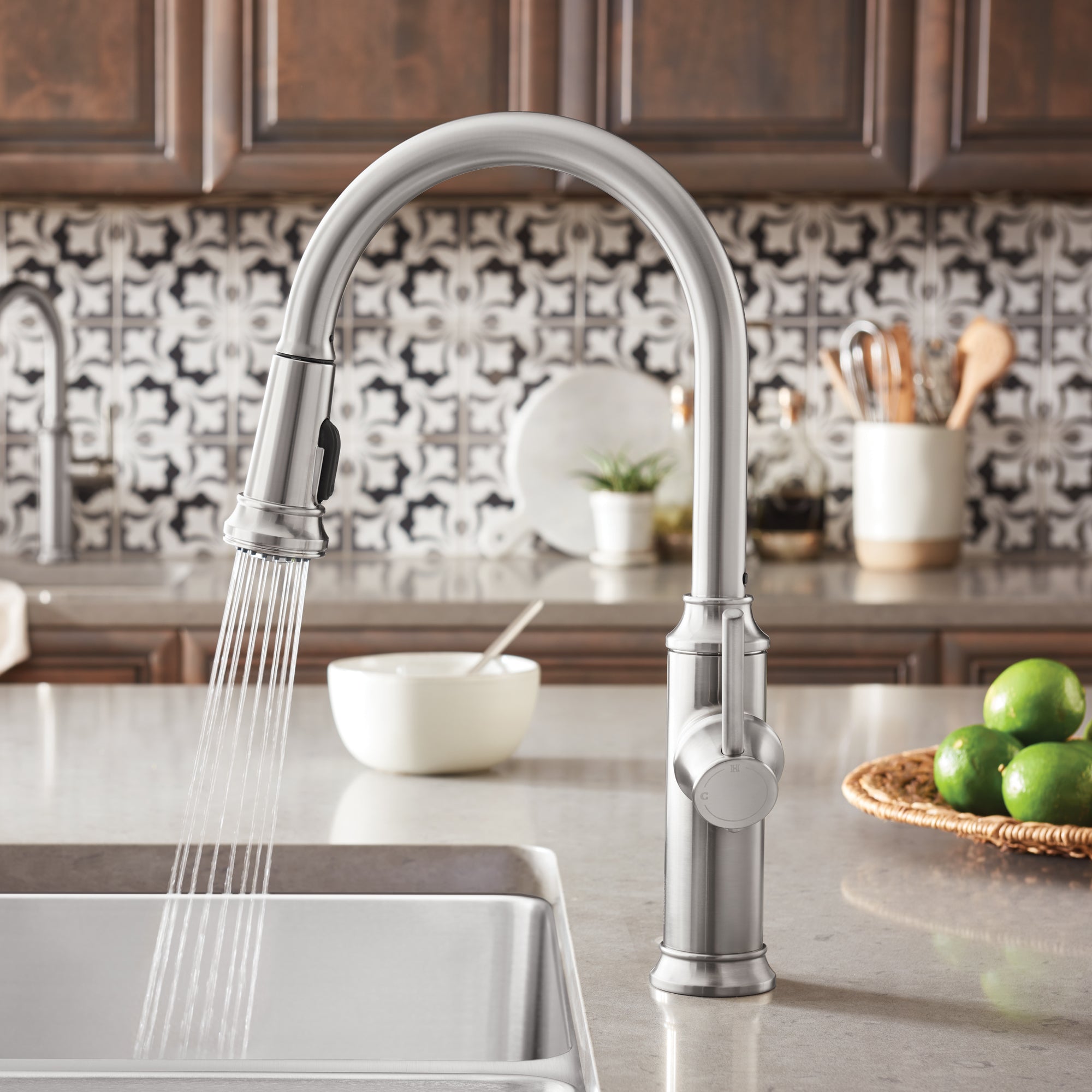 Blanco 442500- EMPRESSA Pull-down High Arc Kitchen Faucet, Stainless Finish - FaucetExpress.ca