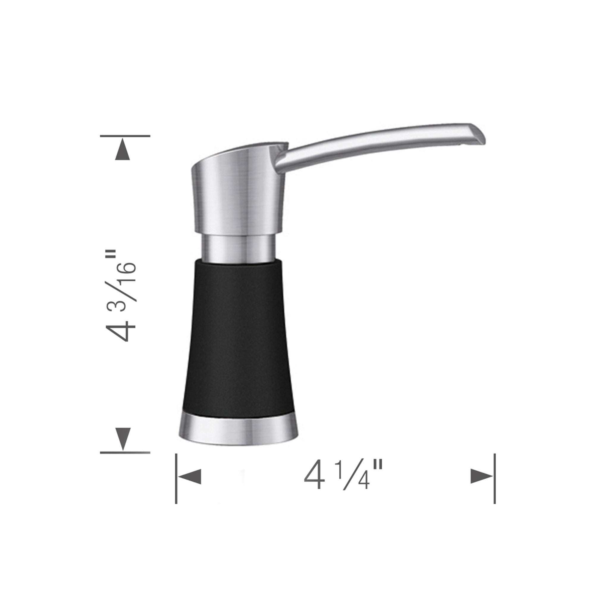 Blanco 442902- ARTONA Soap Dispenser, PVD Steel/Coal Black, (370 ml) 12.5 fl oz. - FaucetExpress.ca