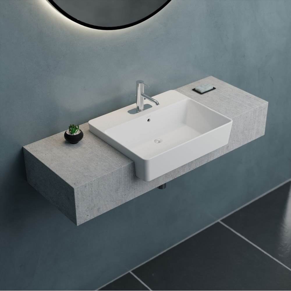 Cheviot 1294-WH-1- NuO 2 Semi-Recessed Sink - FaucetExpress.ca