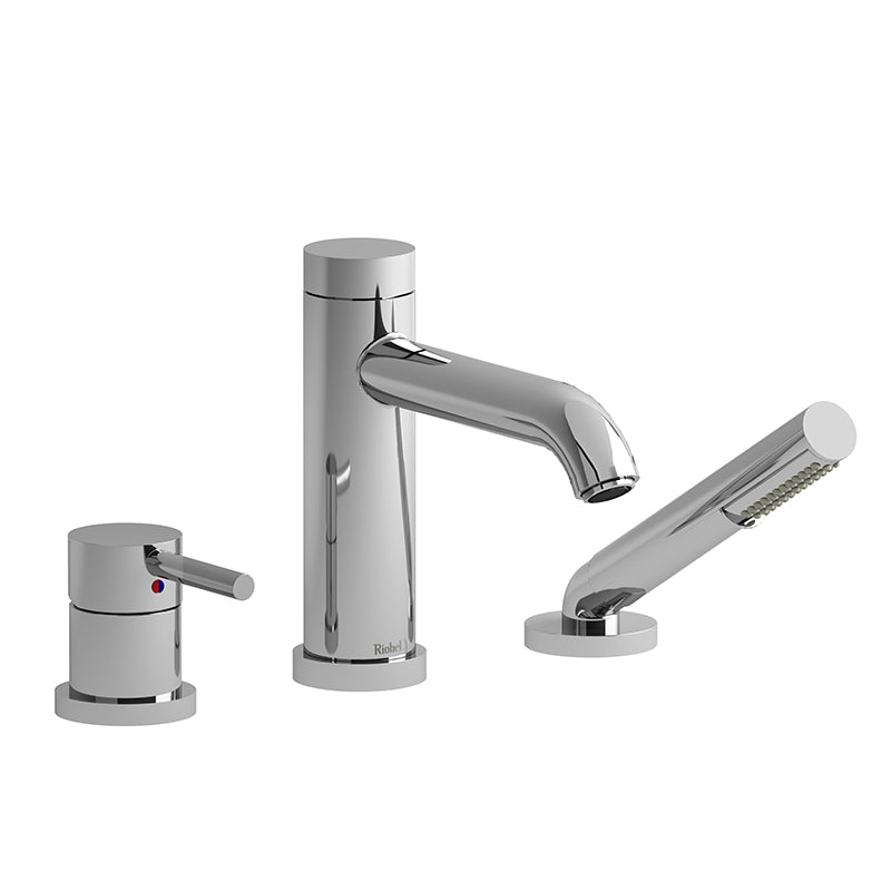 Riobel TCS10C- 3-piece deck-mount tub filler with hand shower trim | FaucetExpress.ca