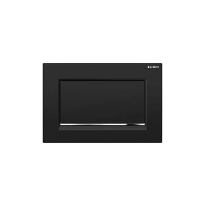 Geberit 115.893.14.1- Geberit actuator plate Sigma30 for stop-and-go flush, screwable: black matt coated, easy-to-clean coated, bright chrome-plated - FaucetExpress.ca
