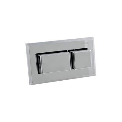 Geberit 116.052.21.1- Geberit remote flush actuation, square design, pneumatic, for dual flush, concealed actuator, protruding: bright chrome-plated - FaucetExpress.ca