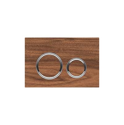 Geberit 115.884.JX.1- Geberit actuator plate Sigma21 for dual flush, metal colour chrome-plated: chrome-plated, black walnut - FaucetExpress.ca