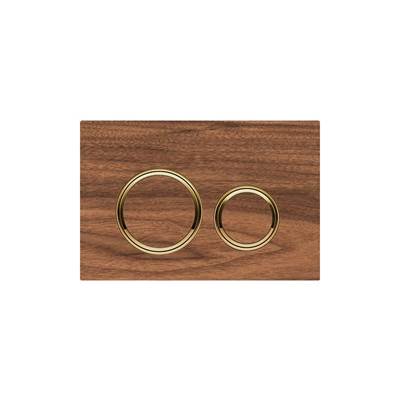 Geberit 115.652.JX.1- Geberit actuator plate Sigma21 for dual flush, metal colour brass: brass, black walnut - FaucetExpress.ca