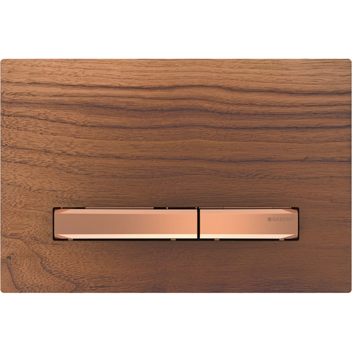 Geberit 115.670.JX.2- Geberit actuator plate Sigma50 for dual flush, metal colour red gold: red gold, black walnut - FaucetExpress.ca