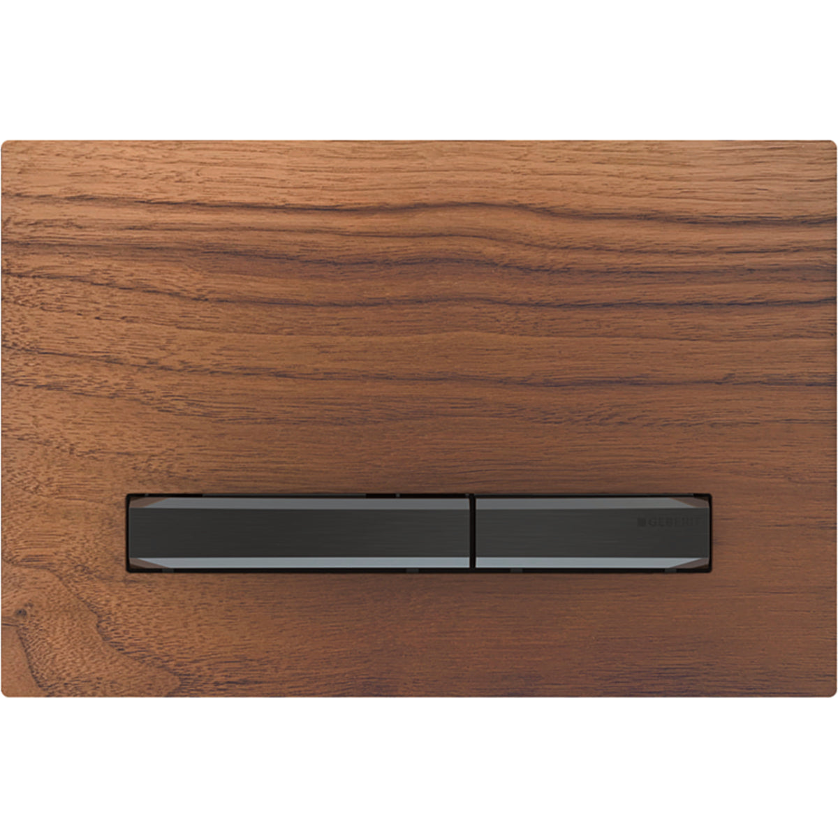 Geberit 115.671.JX.2- Geberit actuator plate Sigma50 for dual flush, metal colour black chrome: black chrome, black walnut - FaucetExpress.ca