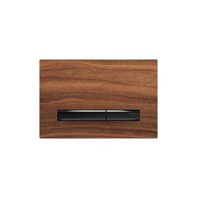 Geberit 115.671.JX.2- Geberit actuator plate Sigma50 for dual flush, metal colour black chrome: black chrome, black walnut - FaucetExpress.ca