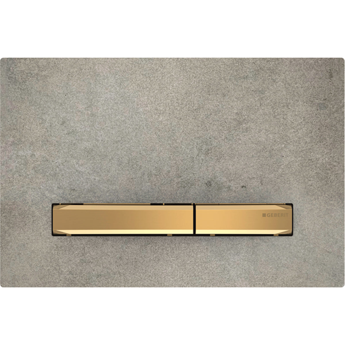 Geberit 115.672.JV.2- Geberit actuator plate Sigma50 for dual flush, metal colour brass: brass, concrete look - FaucetExpress.ca
