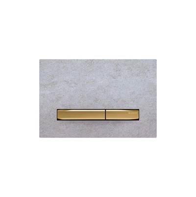 Geberit 115.672.JV.2- Geberit actuator plate Sigma50 for dual flush, metal colour brass: brass, concrete look - FaucetExpress.ca