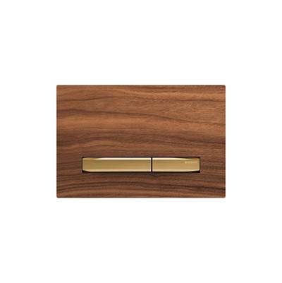 Geberit 115.672.JX.2- Geberit actuator plate Sigma50 for dual flush, metal colour brass: brass, black walnut - FaucetExpress.ca