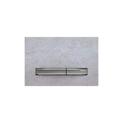 Geberit 115.788.JV.2- Geberit actuator plate Sigma50 for dual flush, metal colour chrome-plated: chrome-plated, concrete look - FaucetExpress.ca