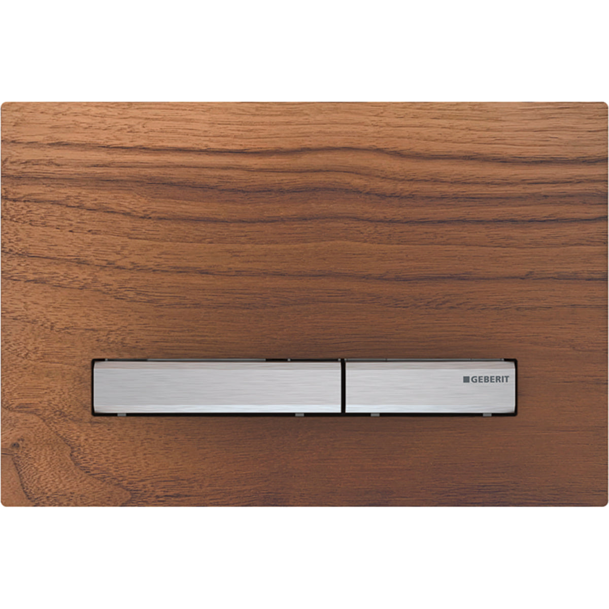 Geberit 115.788.JX.2- Geberit actuator plate Sigma50 for dual flush, metal colour chrome-plated: chrome-plated, black walnut - FaucetExpress.ca