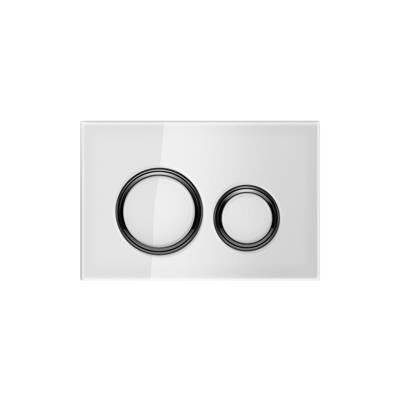 Geberit 115.651.SI.1- Geberit actuator plate Sigma21 for dual flush, metal colour black chrome: black chrome, white - FaucetExpress.ca