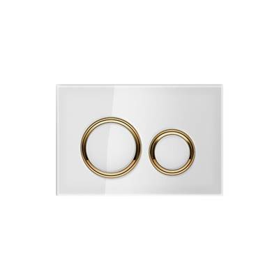 Geberit 115.652.SI.1- Geberit actuator plate Sigma21 for dual flush, metal colour brass: brass, white - FaucetExpress.ca