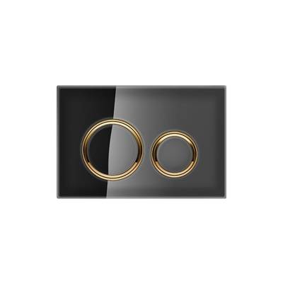 Geberit 115.652.SJ.1- Geberit actuator plate Sigma21 for dual flush, metal colour brass: brass, black - FaucetExpress.ca