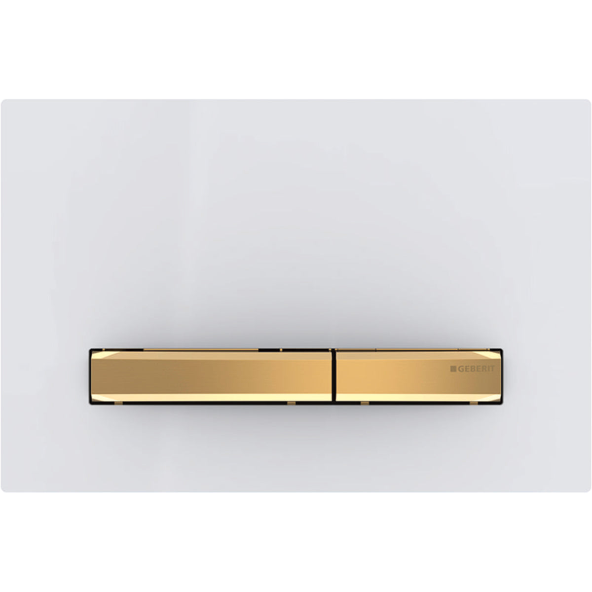 Geberit 115.672.11.2- Geberit actuator plate Sigma50 for dual flush, metal colour brass: brass, white - FaucetExpress.ca